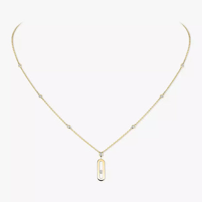 [Shinejoy] Move Uno Gold Diamond Long Necklace