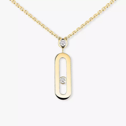 [Shinejoy] Move Uno Gold Diamond Long Necklace