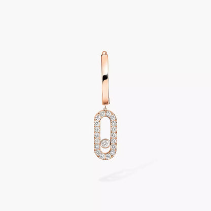 [Shinejoy]Move Uno Single Diamond Hoop Earring
