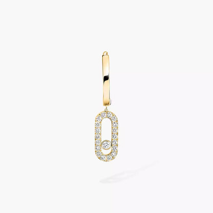 [Shinejoy]Move Uno Single Diamond Hoop Earring