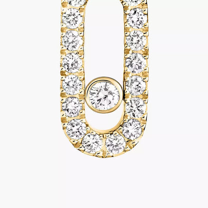 [Shinejoy]Move Uno Single Diamond Hoop Earring
