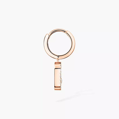 [Shinejoy]Move Uno Single Diamond Hoop Earring