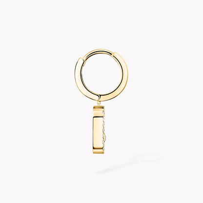 [Shinejoy]Move Uno Single Diamond Hoop Earring