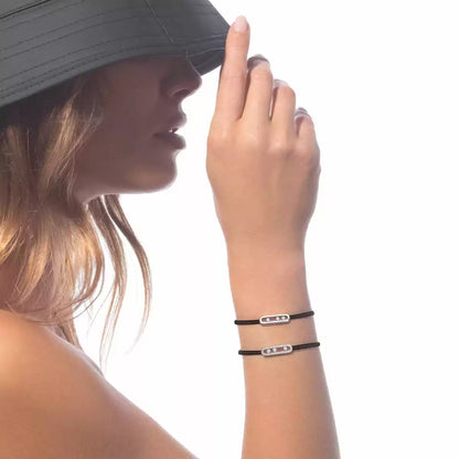 [Shinejoy]Messika Care(s) pink cord pavé bracelet