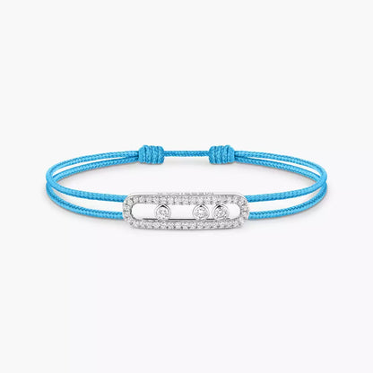 [Shinejoy]Messika Care(s) pink cord pavé bracelet