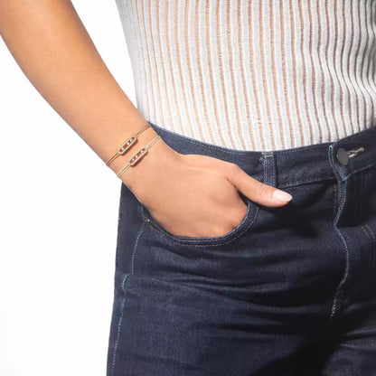 [Shinejoy]Messika Care(s) pink cord pavé bracelet