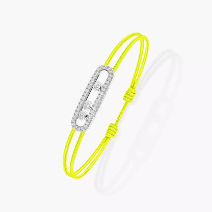 [Shinejoy]Messika Care(s) pink cord pavé bracelet