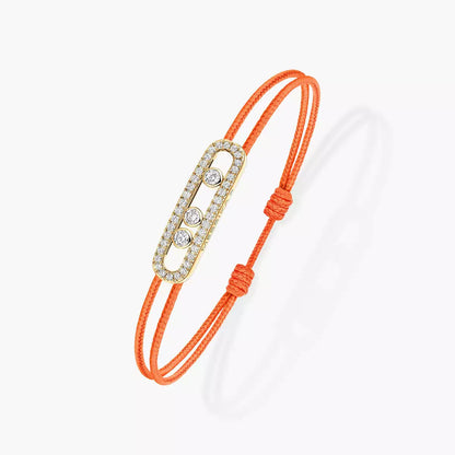 [Shinejoy]Messika Care(s) pink cord pavé bracelet