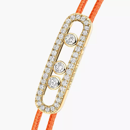 [Shinejoy]Messika Care(s) pink cord pavé bracelet