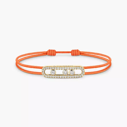 [Shinejoy]Messika Care(s) pink cord pavé bracelet
