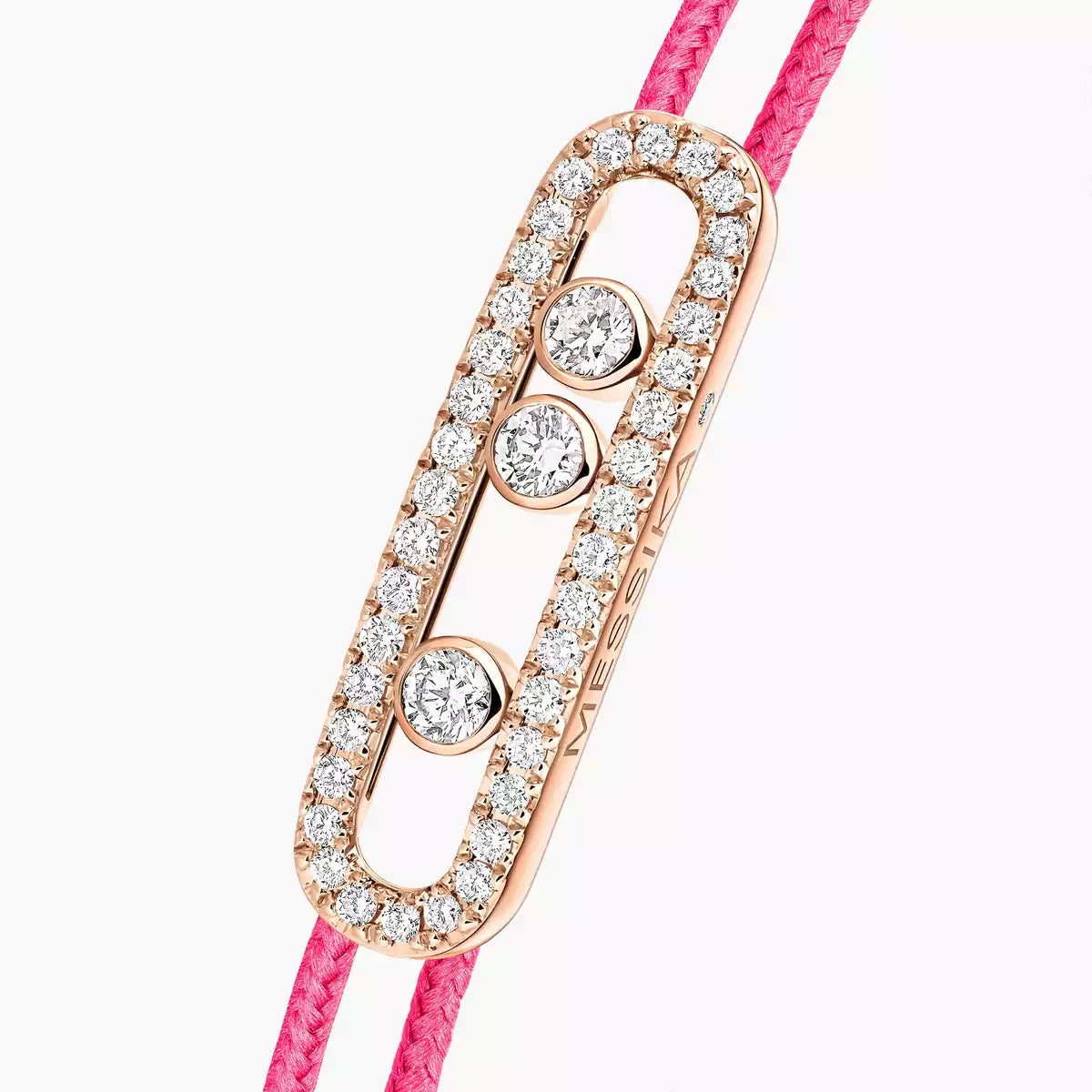 [Shinejoy]Messika Care(s) pink cord pavé bracelet
