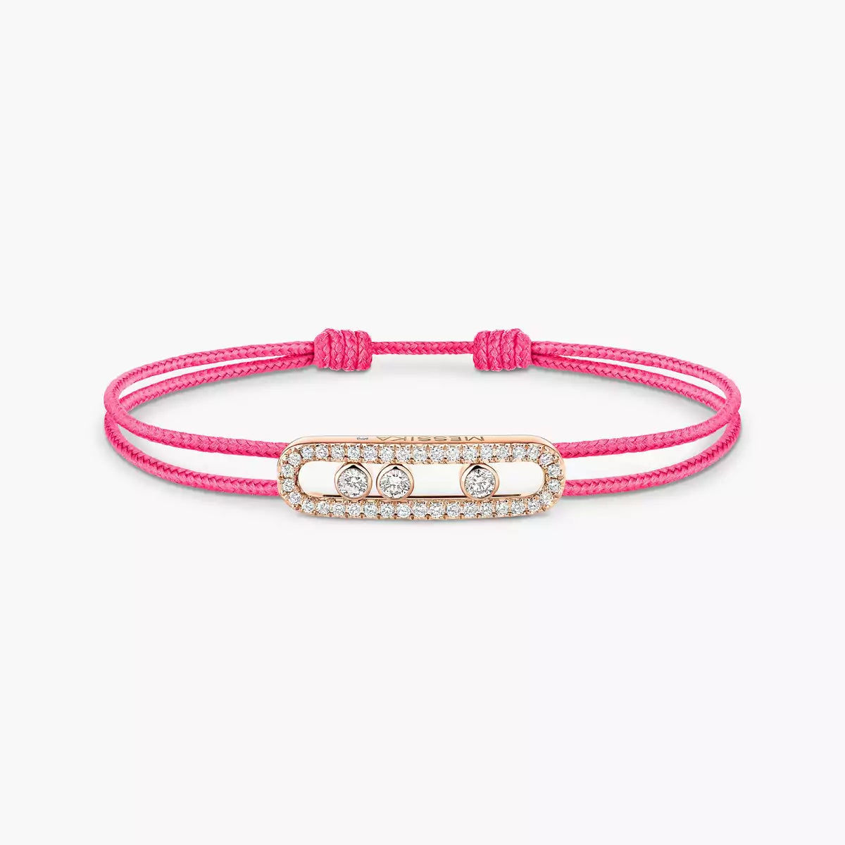 [Shinejoy]Messika Care(s) pink cord pavé bracelet