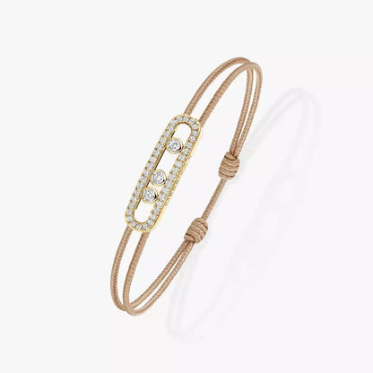 [Shinejoy]Messika Care(s) pink cord pavé bracelet