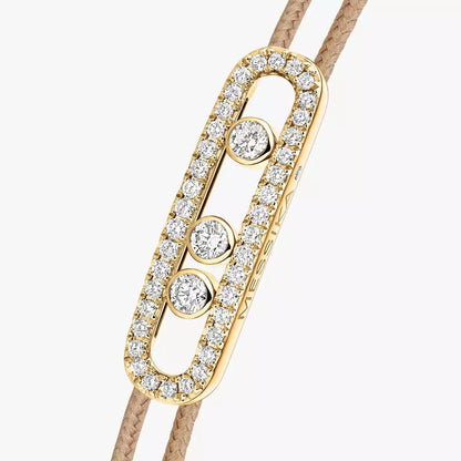 [Shinejoy]Messika Care(s) pink cord pavé bracelet