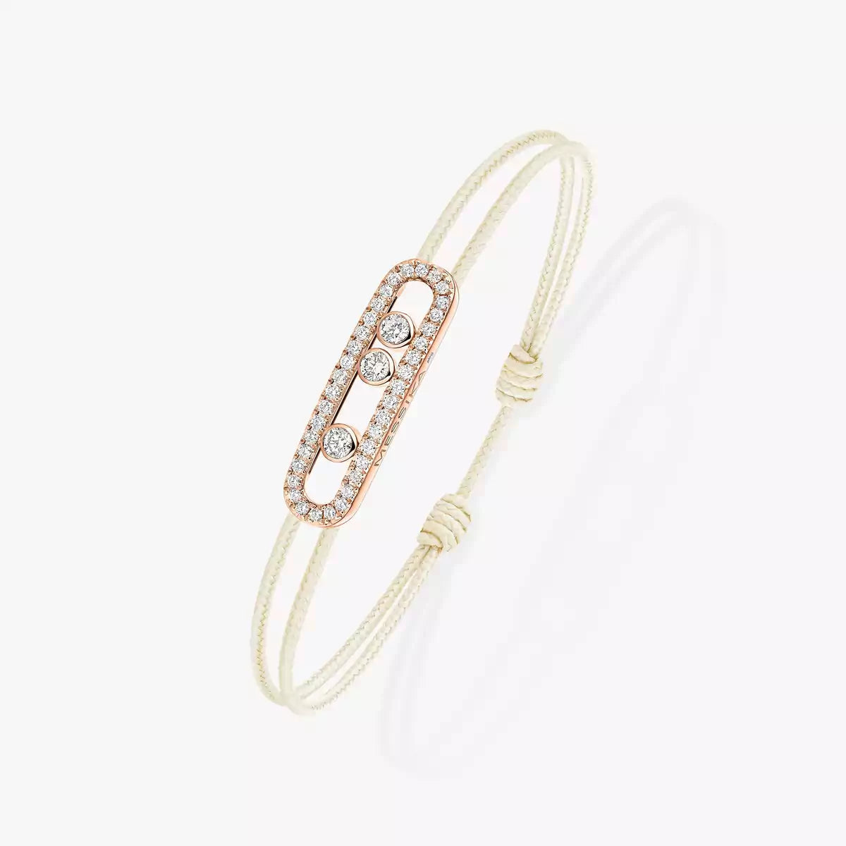 [Shinejoy]Messika Care(s) pink cord pavé bracelet