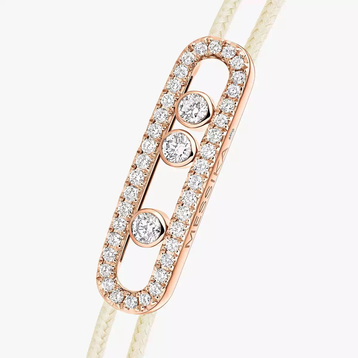 [Shinejoy]Messika Care(s) pink cord pavé bracelet
