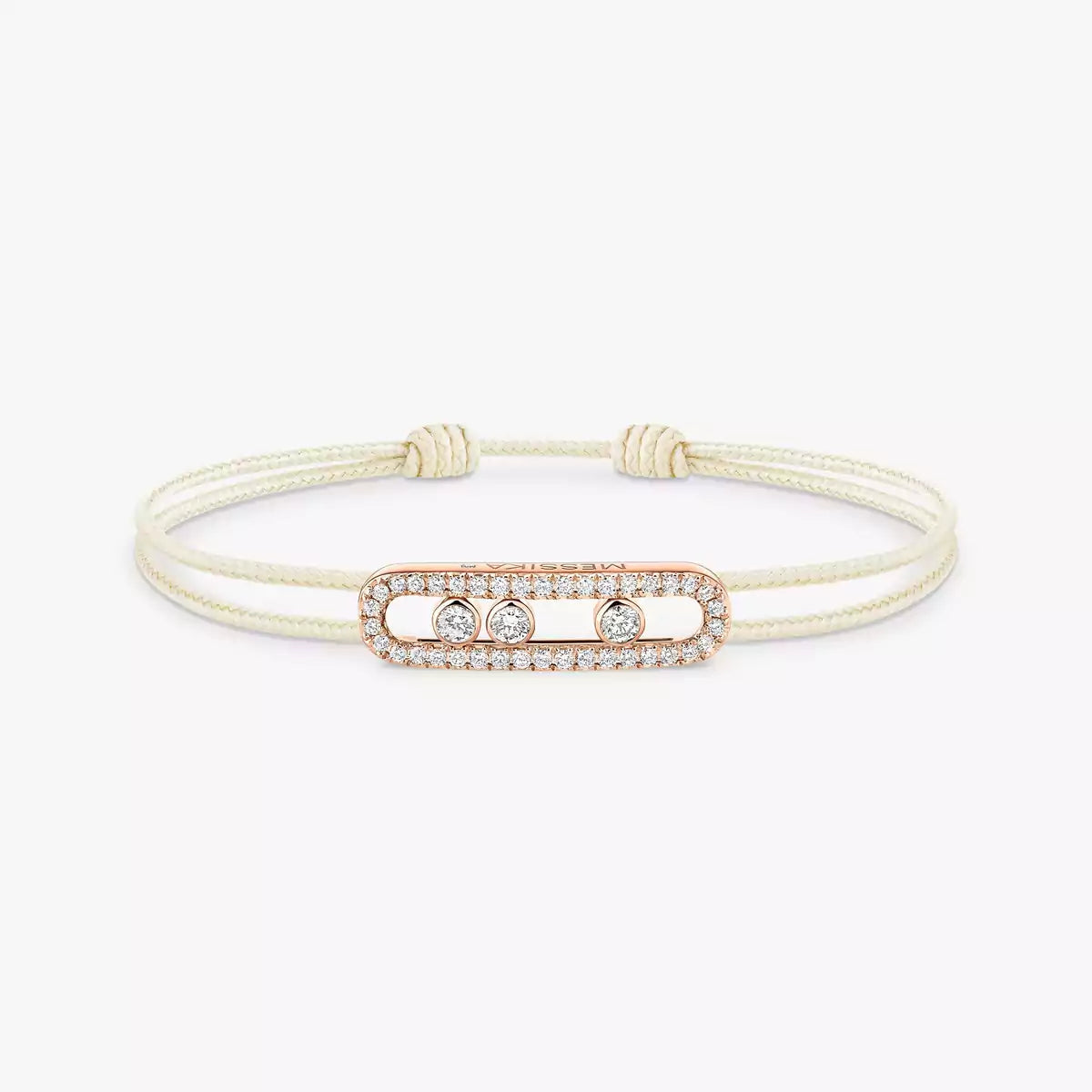 [Shinejoy]Messika Care(s) pink cord pavé bracelet