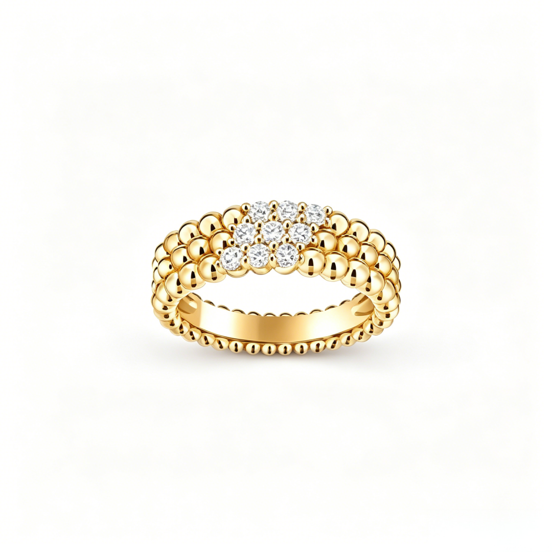 [Shinejoy] THREE-ROW DIAMOND RING