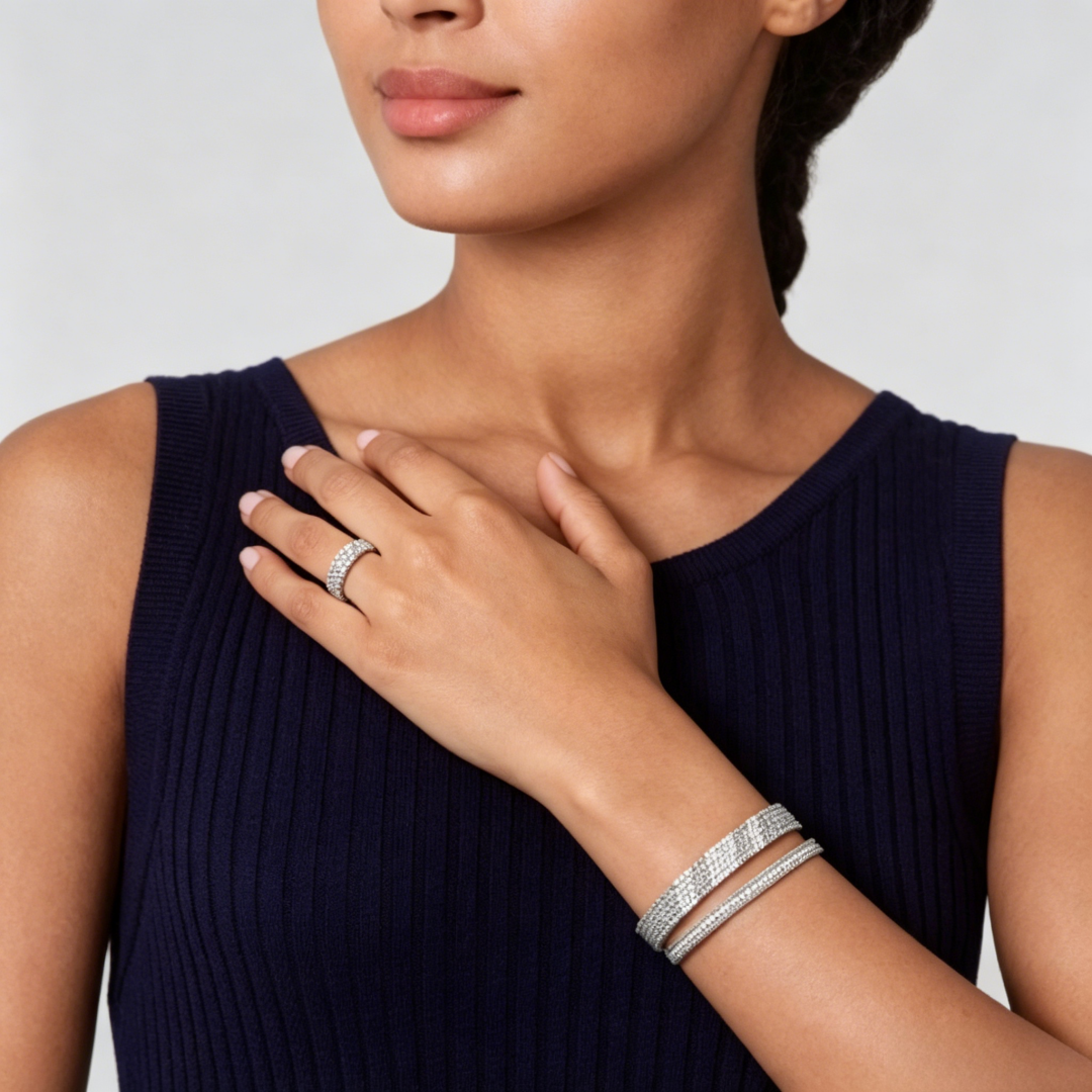 [Shinejoy] THREE-ROW DIAMOND RING
