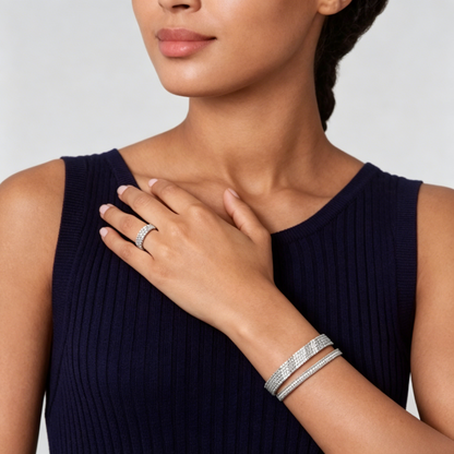 [Shinejoy] THREE-ROW DIAMOND RING