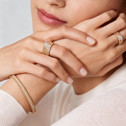 [Shinejoy] THREE-ROW DIAMOND RING