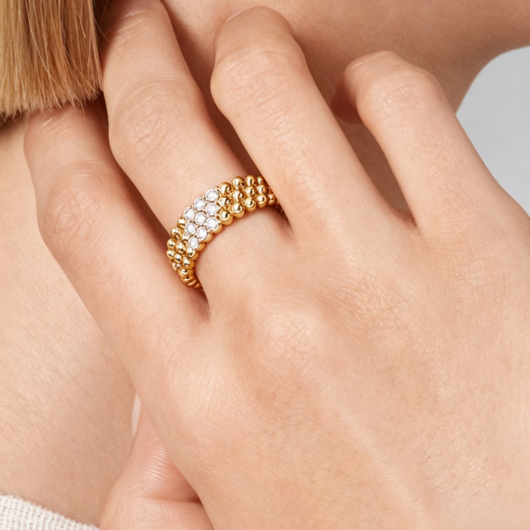 [Shinejoy] THREE-ROW DIAMOND RING