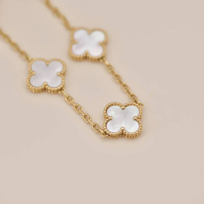 [⭐Shinejoy]CLOVER WHITE PEARL MOP 5 MOTIF BRACELET COLLECTION