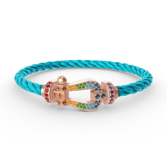 [Shinejoy]FORCE LARGE HORSESHOE  COLORED DIAMOND BRACELET ROSE GOLD