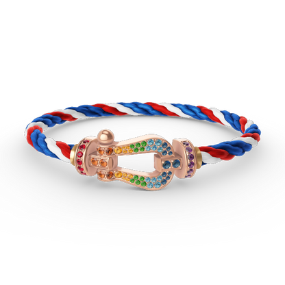 [Shinejoy]FORCE LARGE HORSESHOE  COLORED DIAMOND BRACELET ROSE GOLD