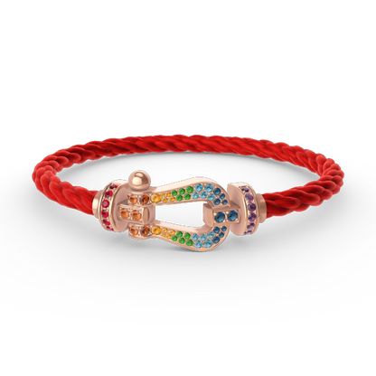 [Shinejoy]FORCE LARGE HORSESHOE  COLORED DIAMOND BRACELET ROSE GOLD
