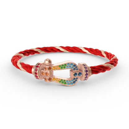 [Shinejoy]FORCE LARGE HORSESHOE  COLORED DIAMOND BRACELET ROSE GOLD