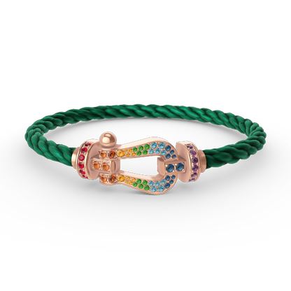 [Shinejoy]FORCE LARGE HORSESHOE  COLORED DIAMOND BRACELET ROSE GOLD