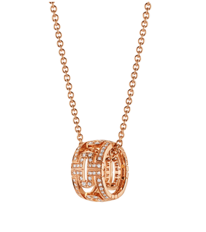 [Shinejoy]PARENTESI NECKLACE PINK GOLD DIAMOND