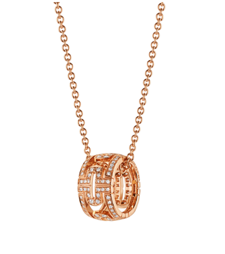 [Shinejoy]PARENTESI NECKLACE PINK GOLD DIAMOND