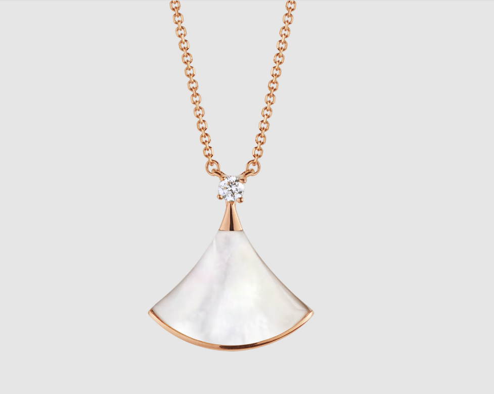 [Shinejoy]DREAM NECKLACE WHITE MOP PINK GOLD 1 DIAMOND