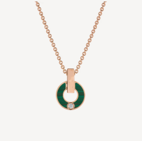 [Shinejoy]GARI NECKLACE PINK GOLD MALACHITE