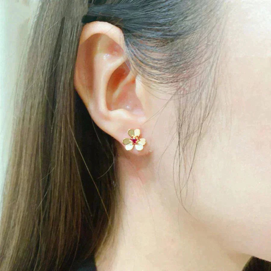 [Shinejoy]FRIVOLE  FLOWER PINK EARRINGS