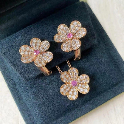 [Shinejoy]FRIVOLE ROSE GOLD FLOWER DIAMOND NECKLACE