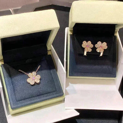 [Shinejoy]FRIVOLE ROSE GOLD FLOWER DIAMOND NECKLACE