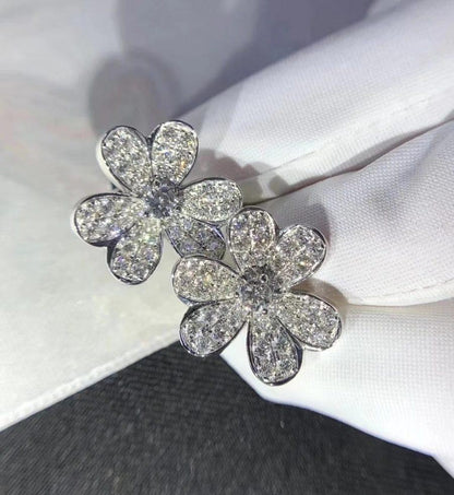 [Shinejoy]FRIVOLE SILVER FLOWER DIAMOND EARRINGS