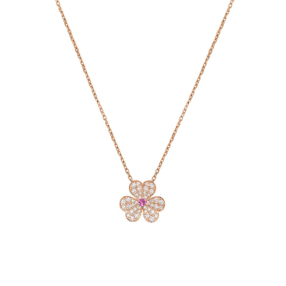 [Shinejoy]FRIVOLE ROSE GOLD FLOWER DIAMOND NECKLACE