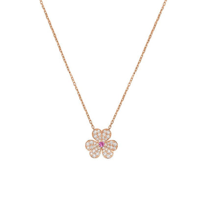 [Shinejoy]FRIVOLE ROSE GOLD FLOWER DIAMOND NECKLACE