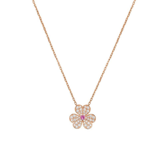 [Shinejoy]FRIVOLE ROSE GOLD FLOWER DIAMOND NECKLACE