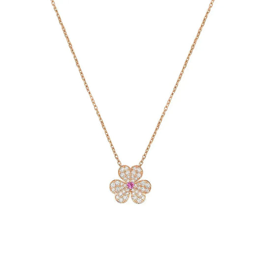 [Shinejoy]FRIVOLE ROSE GOLD FLOWER DIAMOND NECKLACE