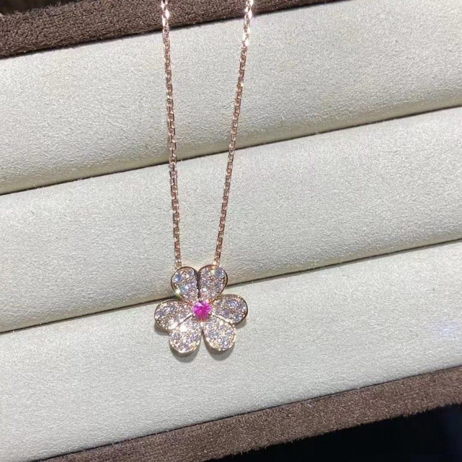 [Shinejoy]FRIVOLE ROSE GOLD FLOWER DIAMOND NECKLACE