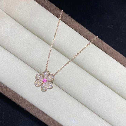 [Shinejoy]FRIVOLE ROSE GOLD FLOWER DIAMOND NECKLACE
