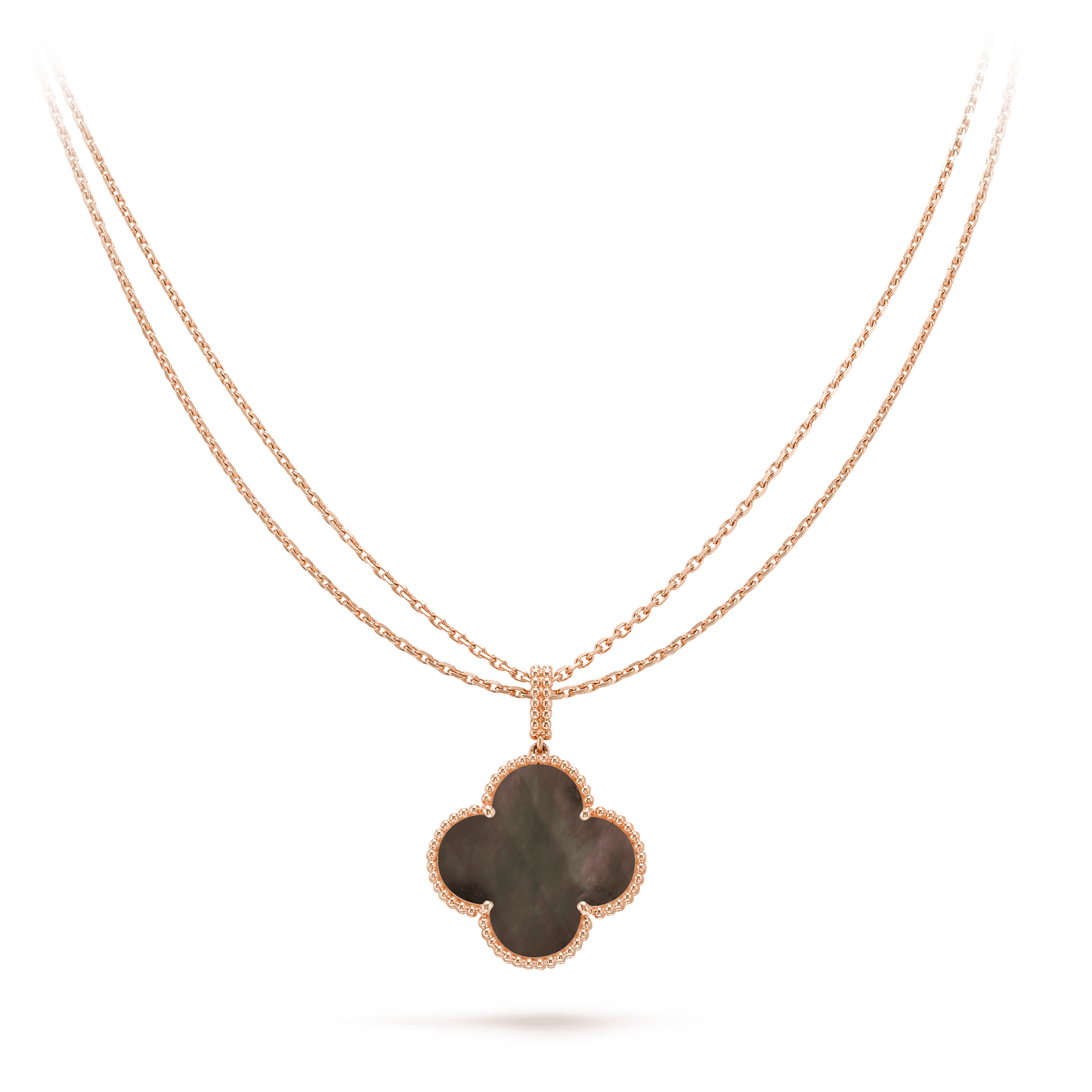 [Shinejoy]CLOVER 25MM GOLD DARK MOP BIG CLOVER NECKLACE