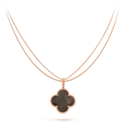 [Shinejoy]CLOVER 25MM GOLD DARK MOP BIG CLOVER NECKLACE
