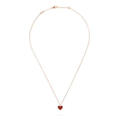 [Shinejoy]SWEET CLOVER CARNELIAN HEART NECKLACE
