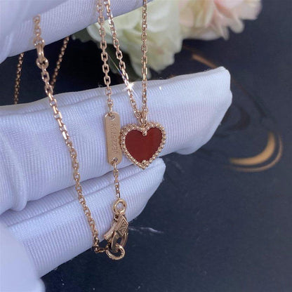 [Shinejoy]SWEET CLOVER CARNELIAN HEART NECKLACE